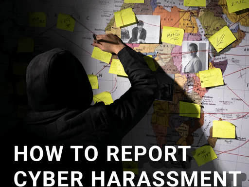 An investigator works to discover and report the origination of cyber harassment against his client.