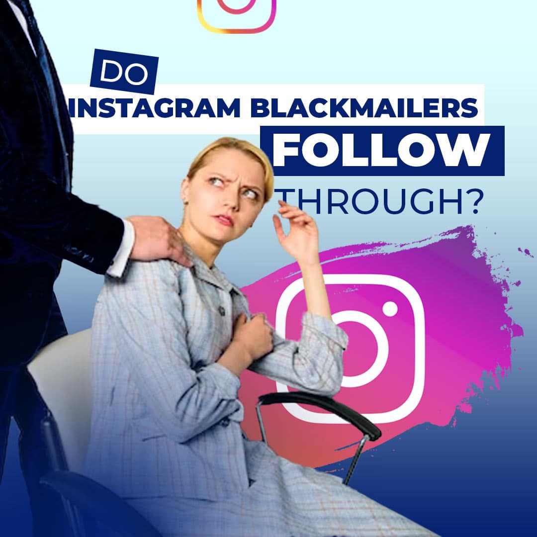 An illustration of a man attempting to extort a woman, symbolizing the threat and emotional strain of blackmail on Instagram.