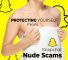 An photo of a woman struggling to maintain dignity while facing Snapchat nude scams.