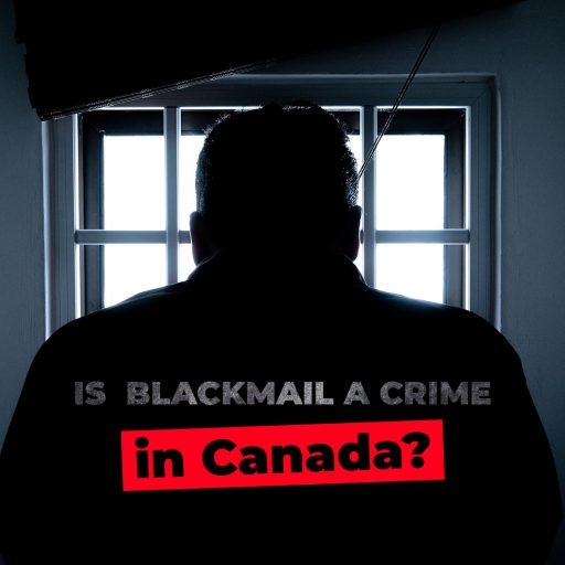 An illustration of a scammer behind bars, symbolizing the consequences of blackmail in Canada.