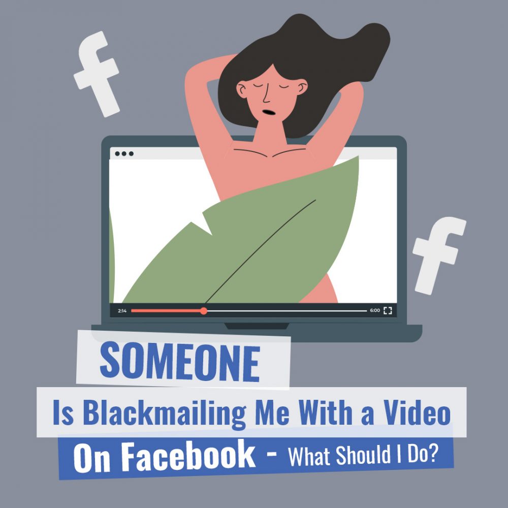 An illustration of a woman distressed by the unauthorized posting of her intimate video on Facebook.