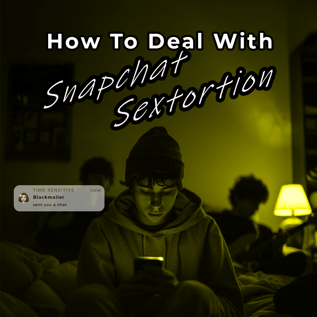 boy dreading answering a message from snapchat from his blackmailer dealing with snapchat sextortion.