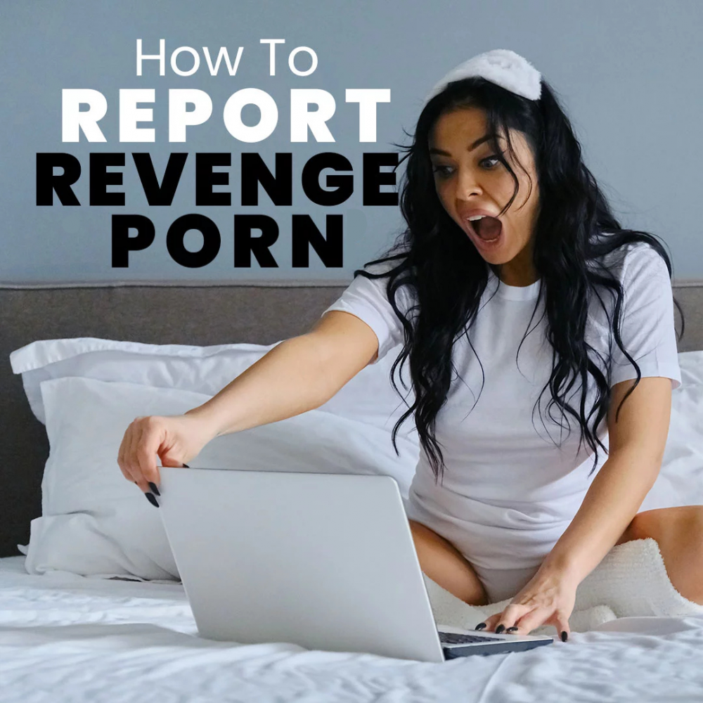 A furious woman waking up to find revenge porn of her leaked online.