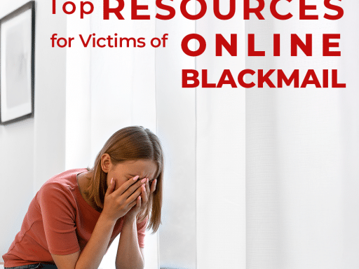 Image meant to bring to hope to a victim of online blackmail with text advising on top resources.