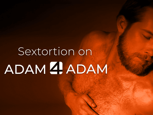 Illustration depicting online safety and sextortion prevention on dating apps like Adam4Adam."