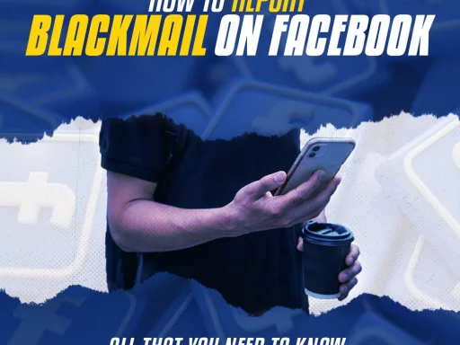 picture of person reporting blackmail on facebook